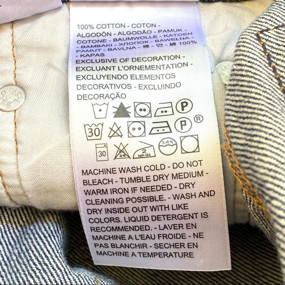 Levi's 501 Button Fly High Rise Cut Off Jean Shorts Size W 29 - Picture 7 of 9